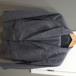 Theory 8 Gray Pinstripe Suit Blazer Pants Wool